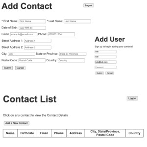 Contact List Screenshot