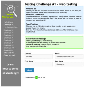 Testing Challenges Screenshot
